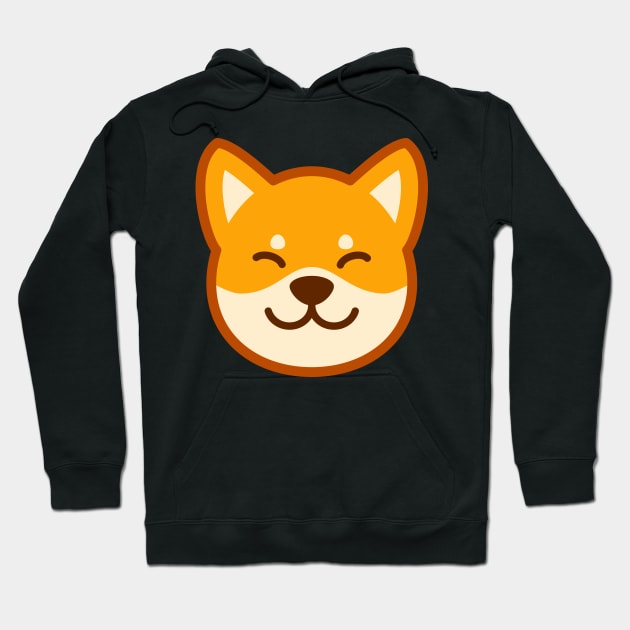 Gold Shiba: Eyes closed smile Hoodie by Red Wolf